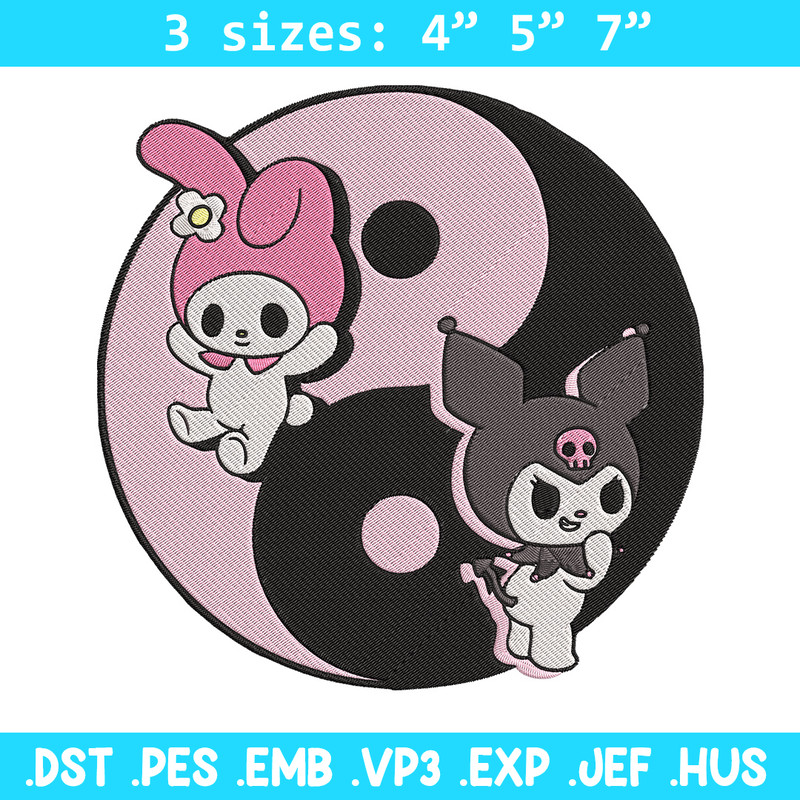 Kawaii Kuromi Embroidery Design, Hello kitty Embroidery, Embroidery File,Anime Embroidery, Anime shirt, Digital download.jpg