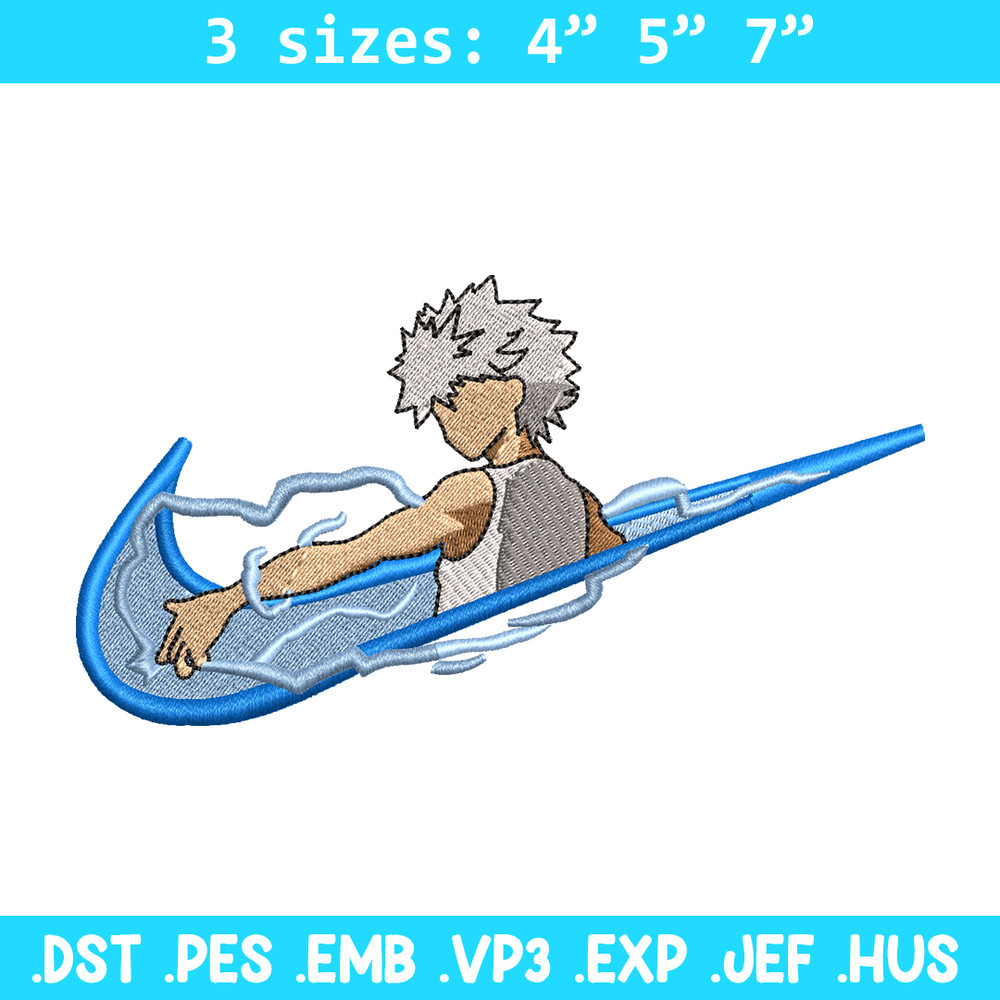 Killua Zoldyck Nike embroidery design, Hunter x hunter embroidery, Nike design, anime design, Digital download.jpg