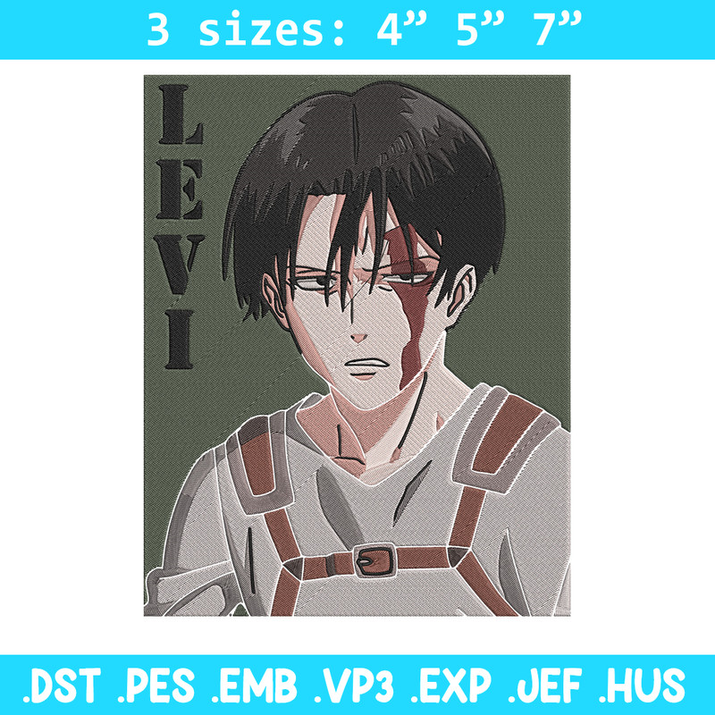 Levi poster Embroidery Design, Aot Embroidery, Embroidery File, Anime Embroidery, Anime shirt, Digital download..jpg