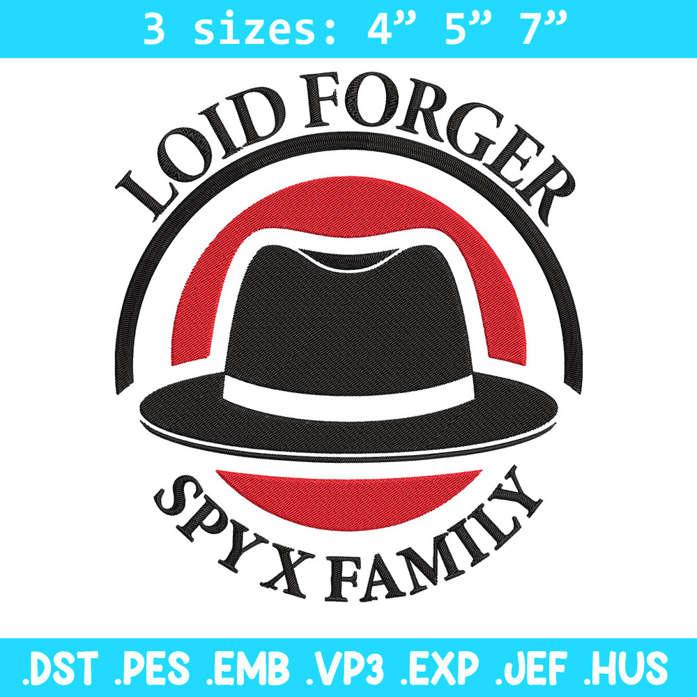 Logo Loid hat Embroidery Design, Spy x family Embroidery, Embroidery File, Anime Embroidery,Anime shirt,Digital download.jpg