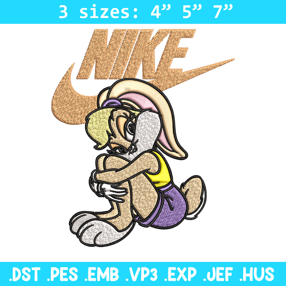 Lola Bunny Nike Embroidery design, Lola Bunny cartoon Embroidery, Nike design, Embroidery file, Instant download..jpg