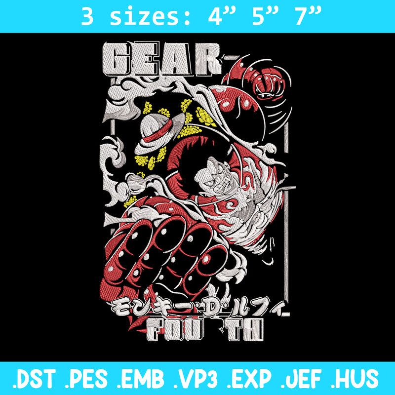 Luffy gear 4 Embroidery Design,One piece Embroidery, Embroidery File, Anime Embroidery, Anime shirt, Digital download.jpg