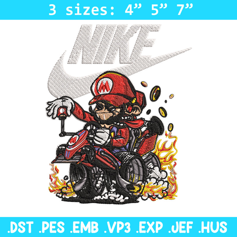 Mario car Nike Embroidery design, Mario car game Embroidery, Nike design, Embroidery file, logo shirt, Instant download..jpg