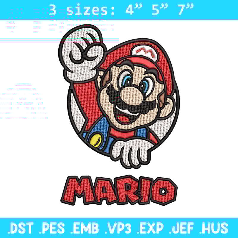 Mario Embroidery design, The Super Mario Bros Embroidery, Embroidery File, logo design, logo shirt, Digital download..jpg