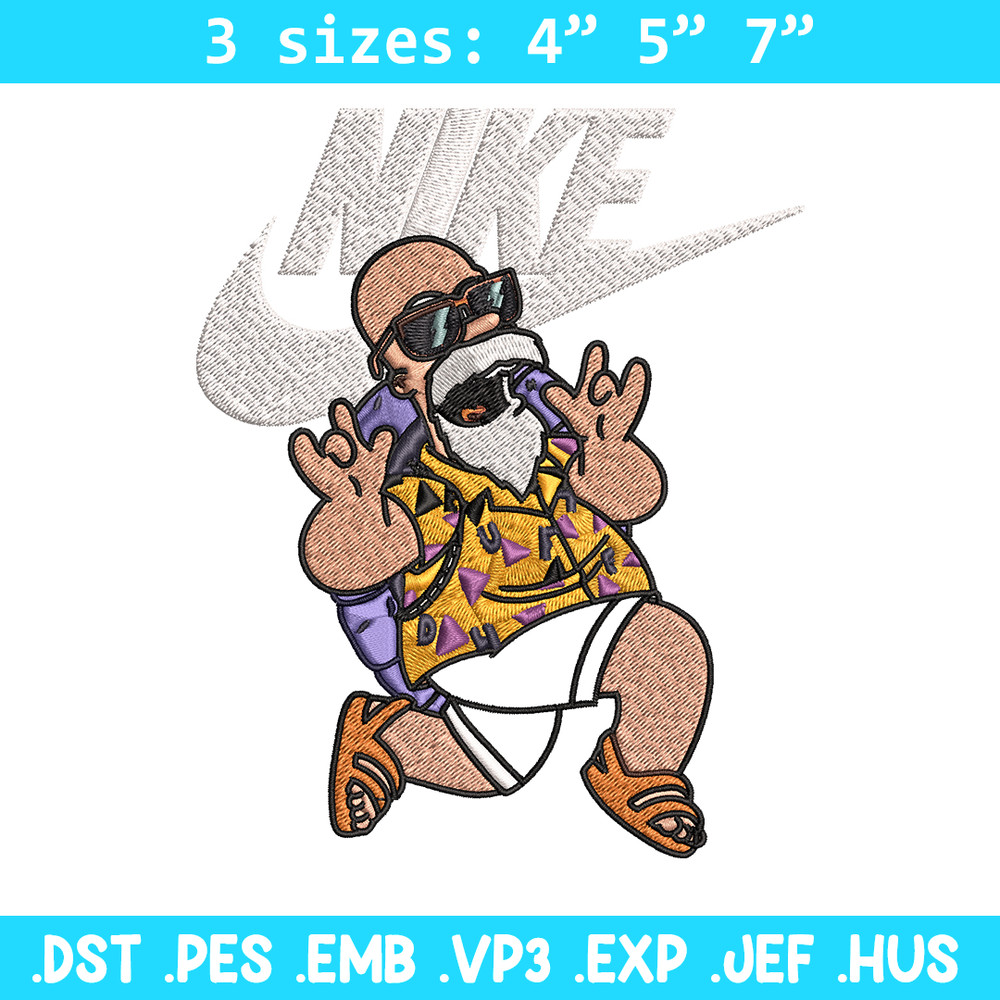 Master Roshi Nike Embroidery design, Dragon ball Embroidery, Nike design, Embroidery file, anime shirt, Instant download.jpg
