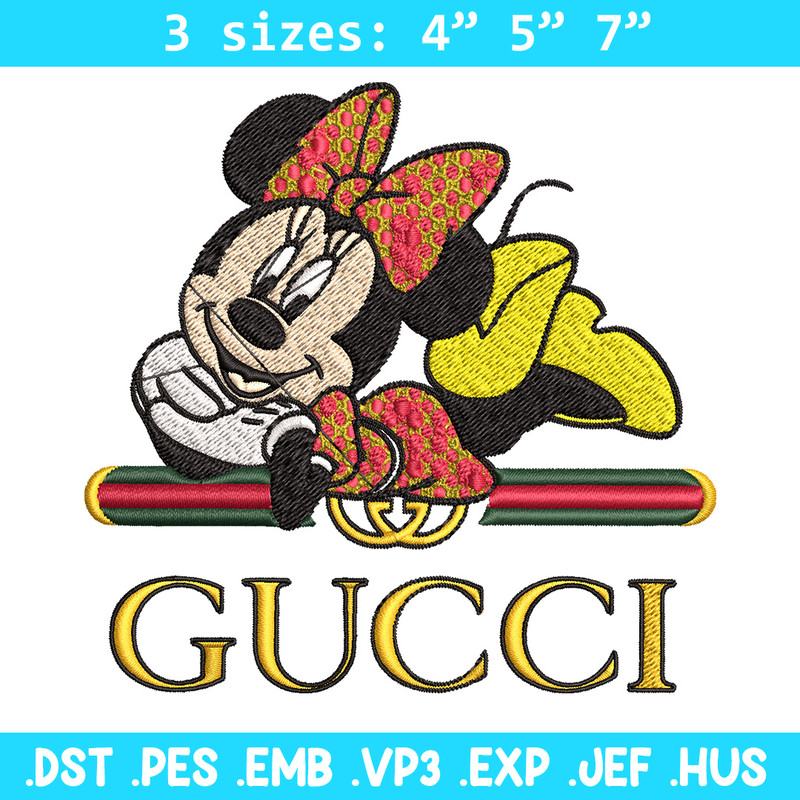 Minnie smile Embroidery Design, Gucci Embroidery, Brand Embroidery, Logo shirt, Embroidery File, Digital download.jpg