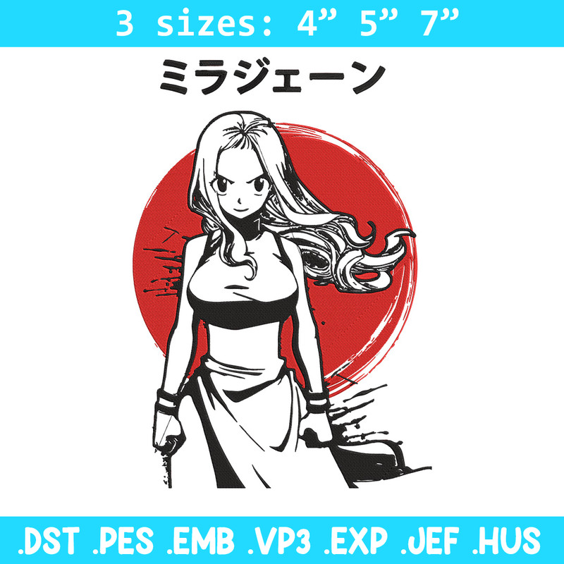 Mirajane Embroidery Design, Fairy Tail Embroidery, Embroidery File, Anime Embroidery, Anime shirt, Digital download.jpg
