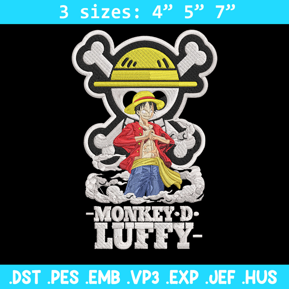 Monkey D Luffy Embroidery Design,One piece Embroidery, Embroidery File, Anime Embroidery, Anime shirt, Digital download.jpg