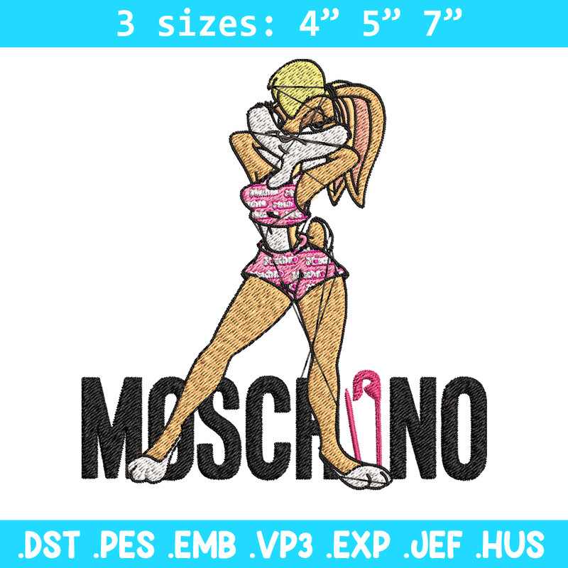 Moschino Milano Lola Bunny Embroidery design, Lola Bunny Embroidery, cartoon design, Embroidery File, Instant download..jpg