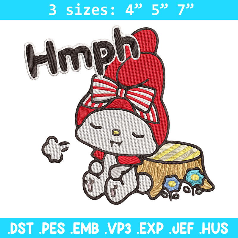 My Melody hmph Embroidery Design, Hello kitty Embroidery, Embroidery File, Anime Embroidery, Digital download.jpg