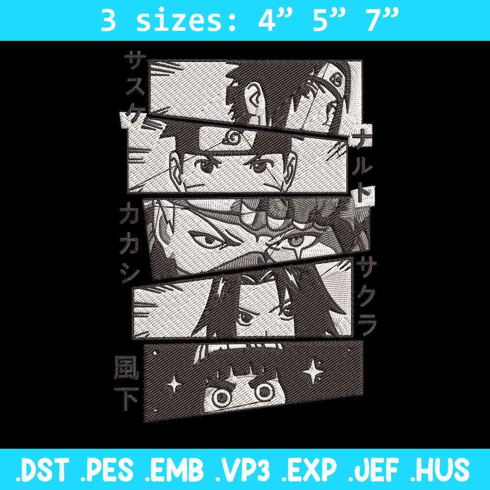 Naruto friends Embroidery Design, Naruto Embroidery, Embroidery File, Anime Embroidery, Anime shirt, Digital download..jpg