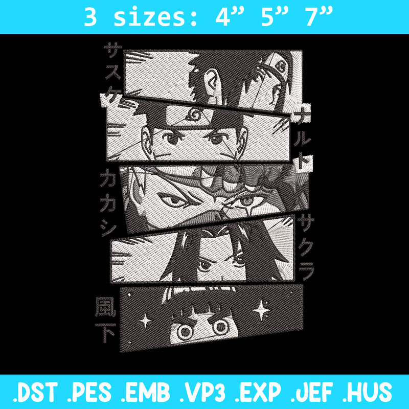 Naruto friends Embroidery Design, Naruto Embroidery, Embroidery File, Anime Embroidery, Anime shirt, Digital download..jpg