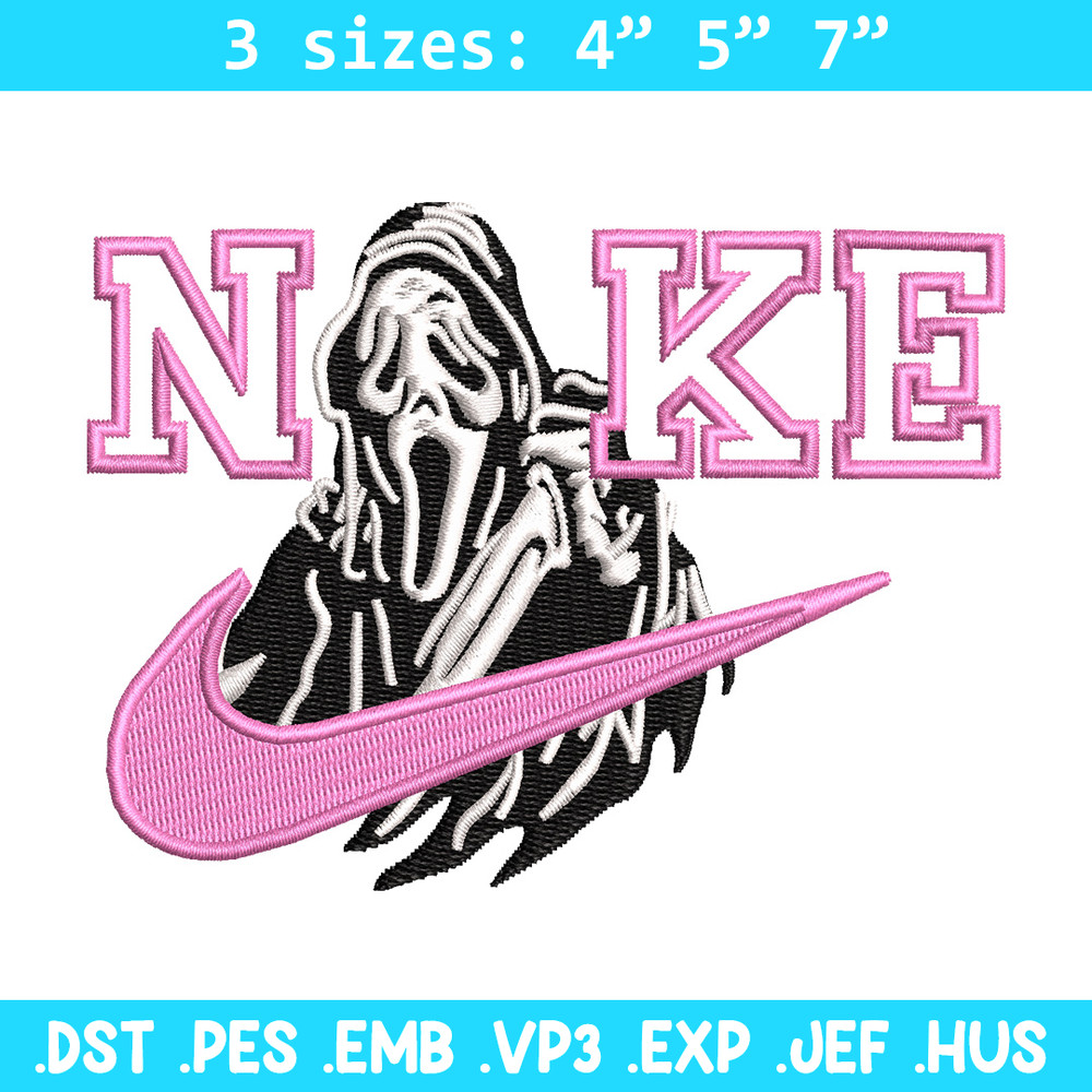 Nike ghost embroidery design, Horror embroidery, Nike design, Embroidery shirt, Embroidery file, Digital download.jpg