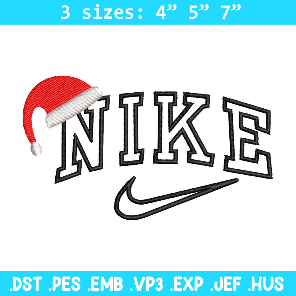 Nike hat embroidery design, Chrismas embroidery, Nike design, Embroidery shirt, Embroidery file, Digital download.jpg
