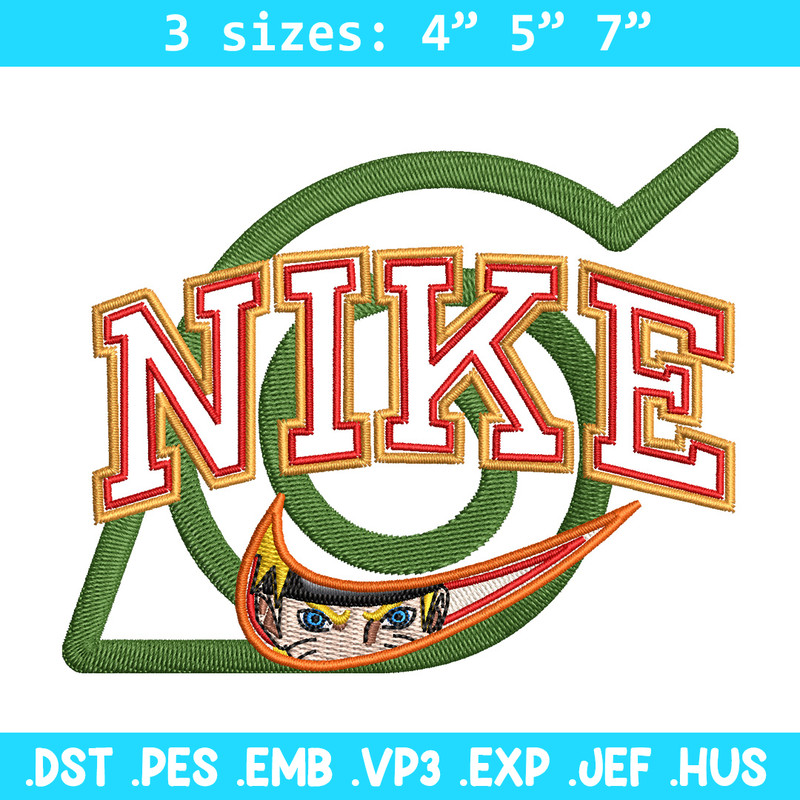 Nike konoha logo embroidery design, Naruto embroidery, Nike design,Embroidery shirt, Embroidery file, Digital download.jpg