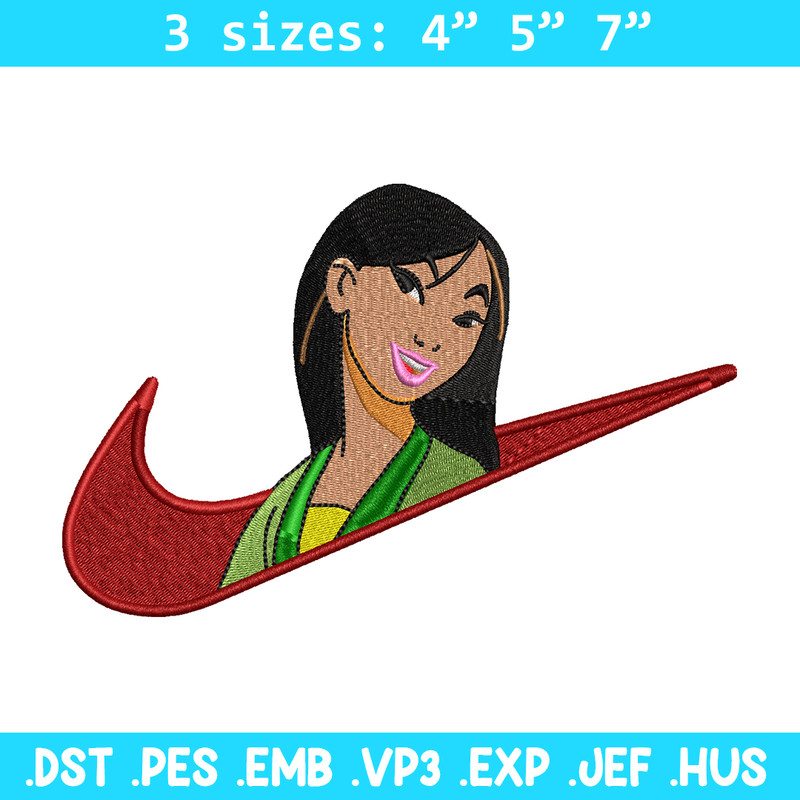 Nike Mulan embroidery design, Nike Mulan embroidery, Nike design, cartoon design, cartoon shirt, Digital download.jpg