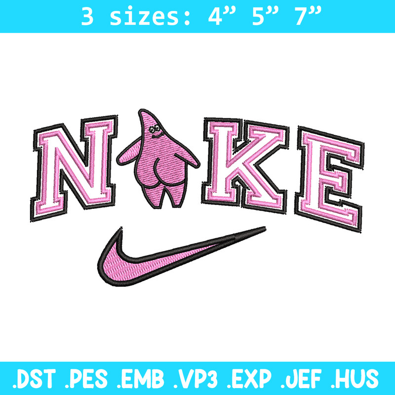 Nike patrick embroidery design, Spongebob embroidery, Nike design, Embroidery file, Embroidery shirt, Digital download.jpg