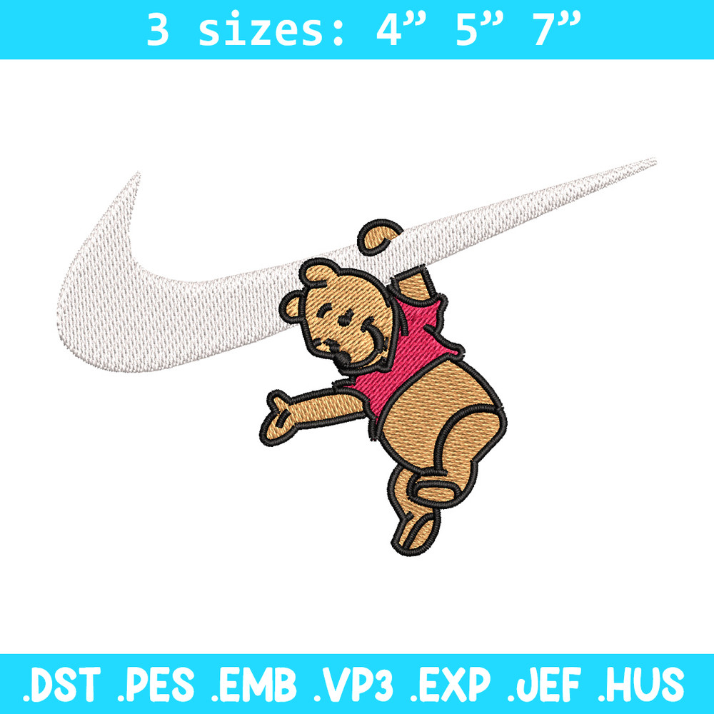 Nike pooh embroidery design, Disney pooh embroidery, Nike design, Embroidery shirt, Embroidery file, Digital download.jpg