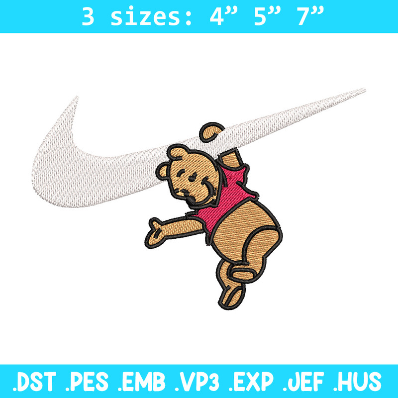 Nike pooh embroidery design, Disney pooh embroidery, Nike design, Embroidery shirt, Embroidery file, Digital download.jpg