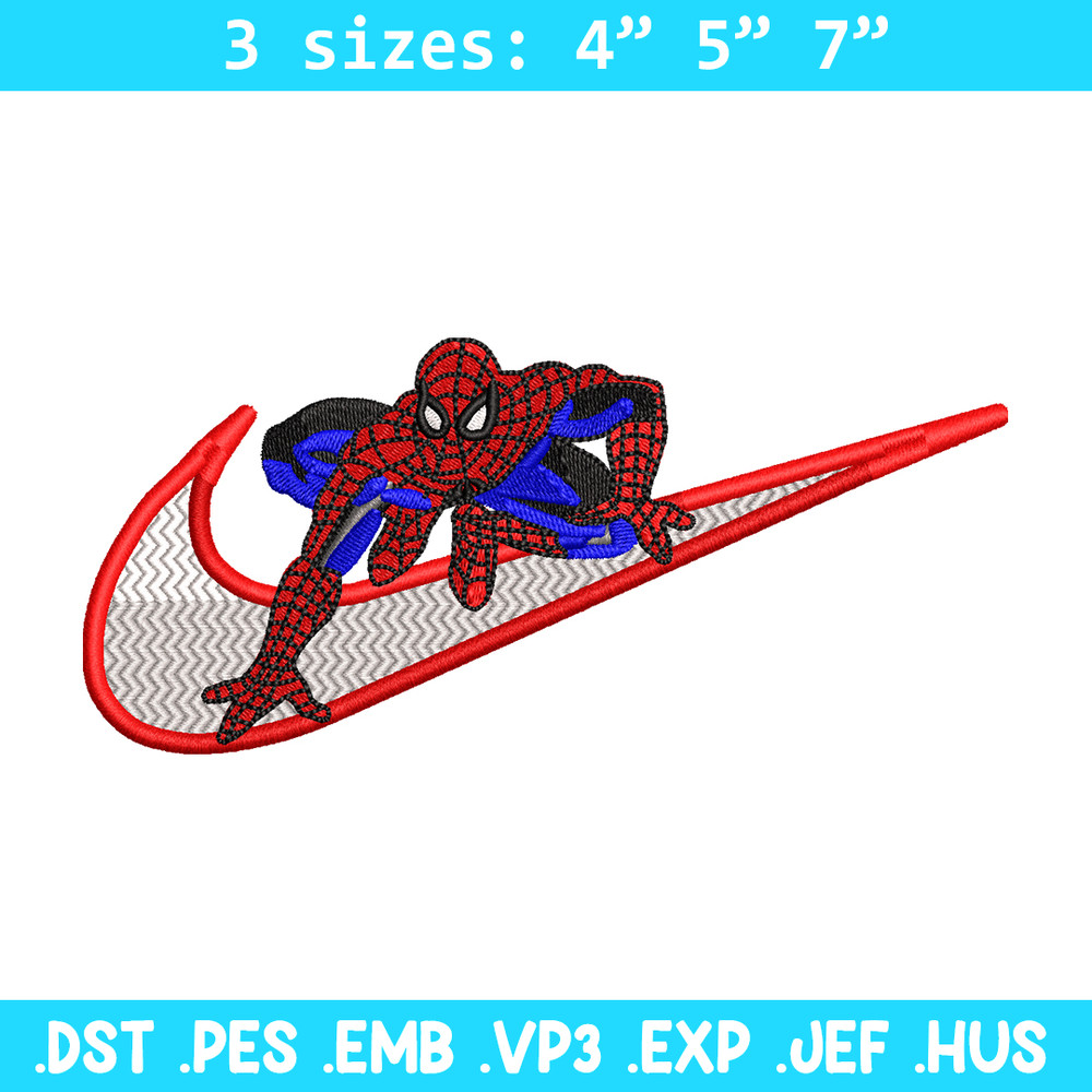 Nike Spiderman Logo embroidery design, Spiderman embroidery, Nike design, movie design, movie shirt, Digital download.jpg