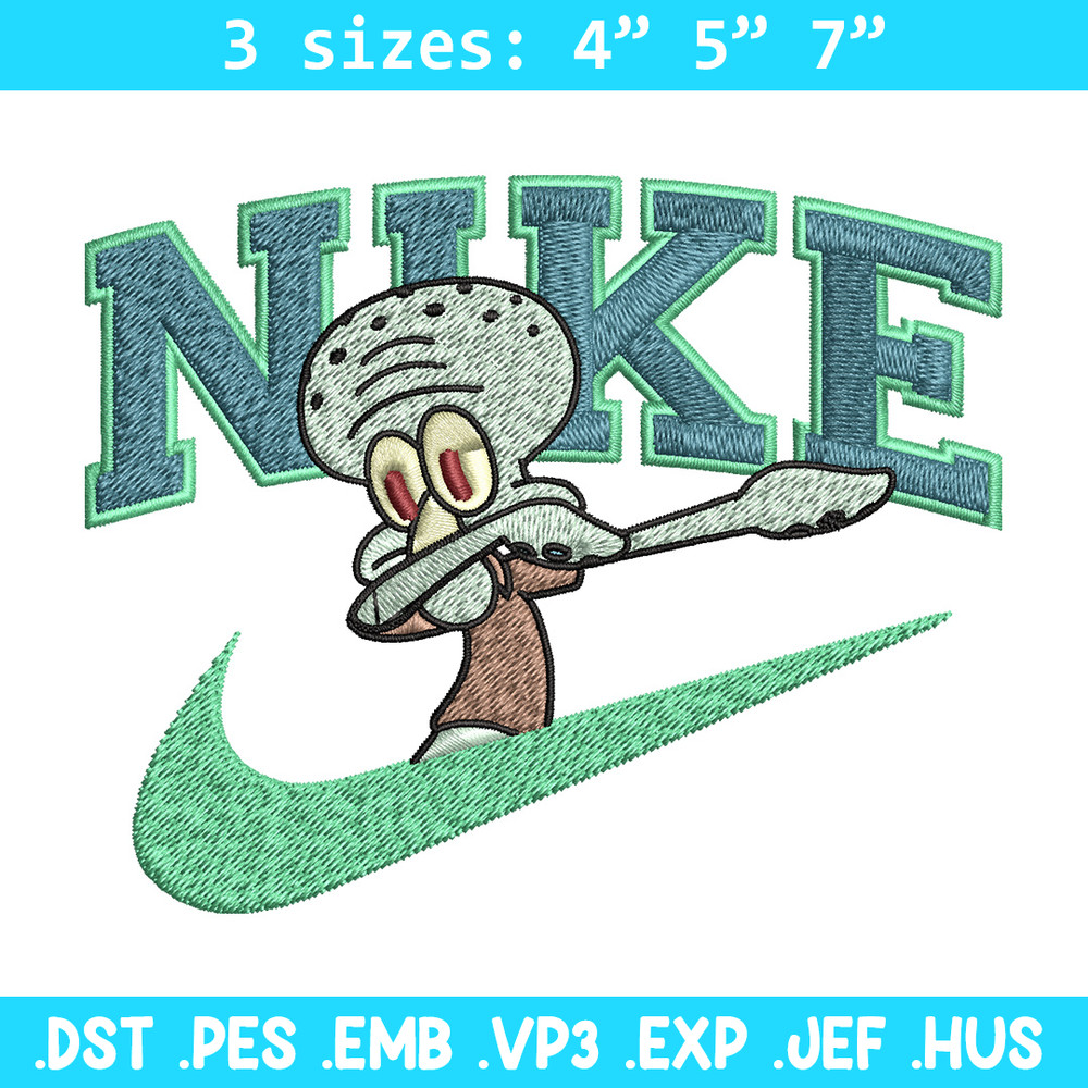 Nike Squidward Embroidery Design, Spongebob Embroidery, Nike Embroidery, Embroidery File, Logo shirt, Digital download.jpg
