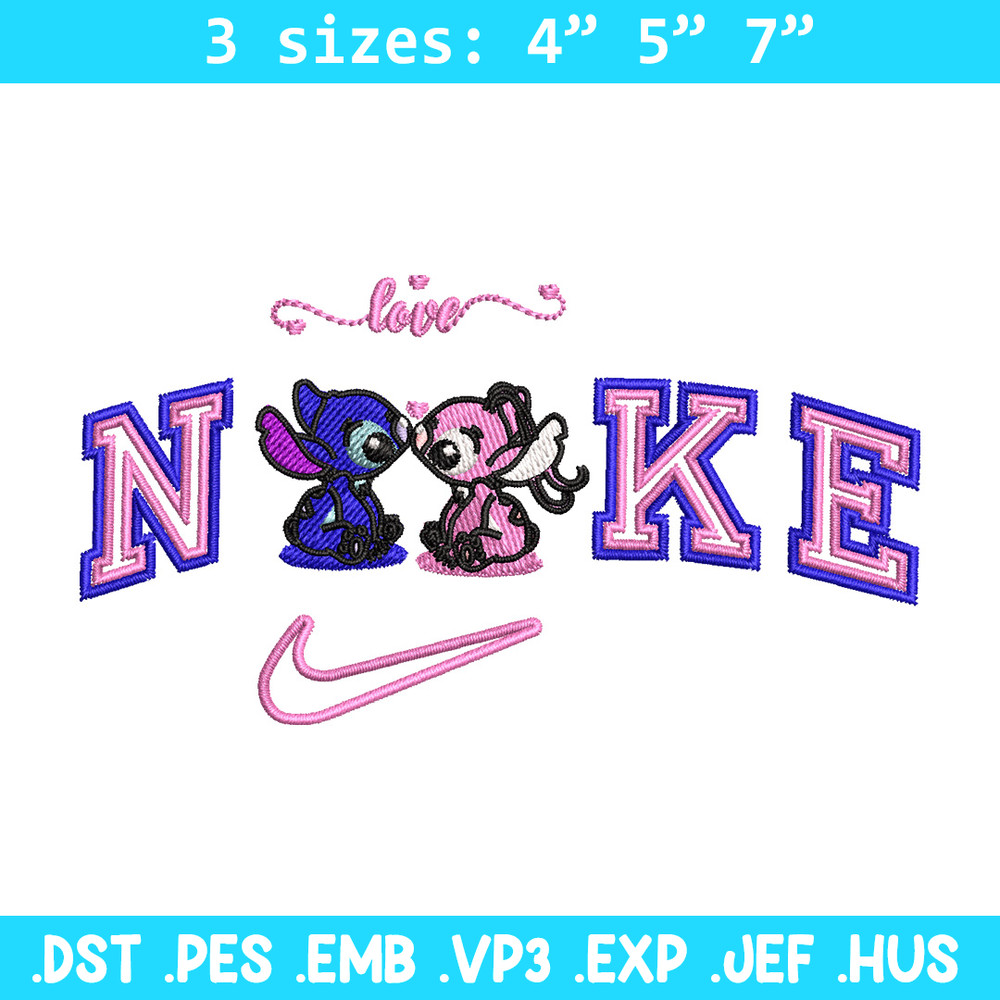 Nike stitch couple embroidery design, Stitch embroidery, Nike design, Embroidery file,Embroidery shirt, Digital download.jpg