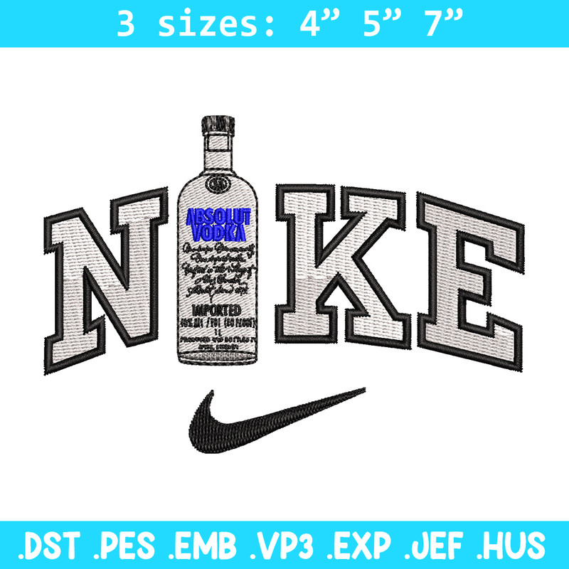Nike vodka embroidery design, Vodka embroidery, Nike design, Embroidery shirt, Embroidery file, Digital download.jpg