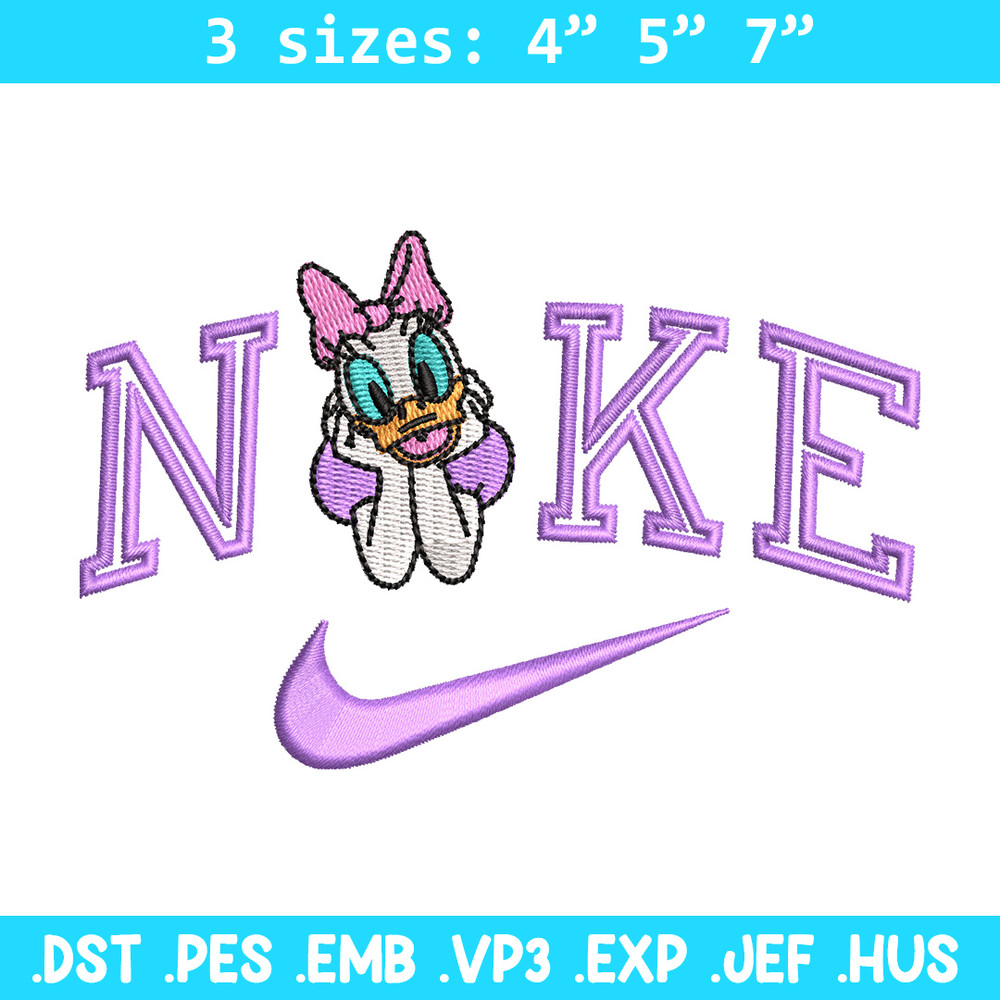 Nike x daisy duck embroidery design, Daisy embroidery, Nike design, Embroidery shirt, Embroidery file, Digital download.jpg