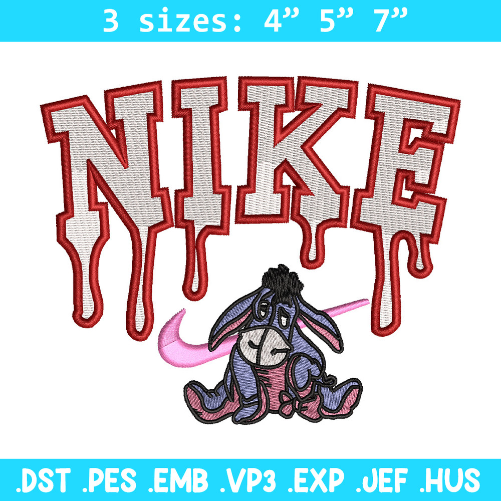 Nike x donkey embroidery design, Eeyore embroidery, Nike design, Embroidery shirt, Embroidery file, Digital download.jpg