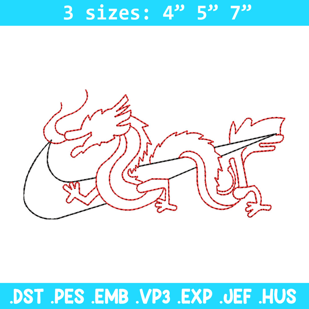 Nike x dragon asian embroidery design, Dragon embroidery, Nike design,Embroidery shirt,Embroidery file, Digital download.jpg