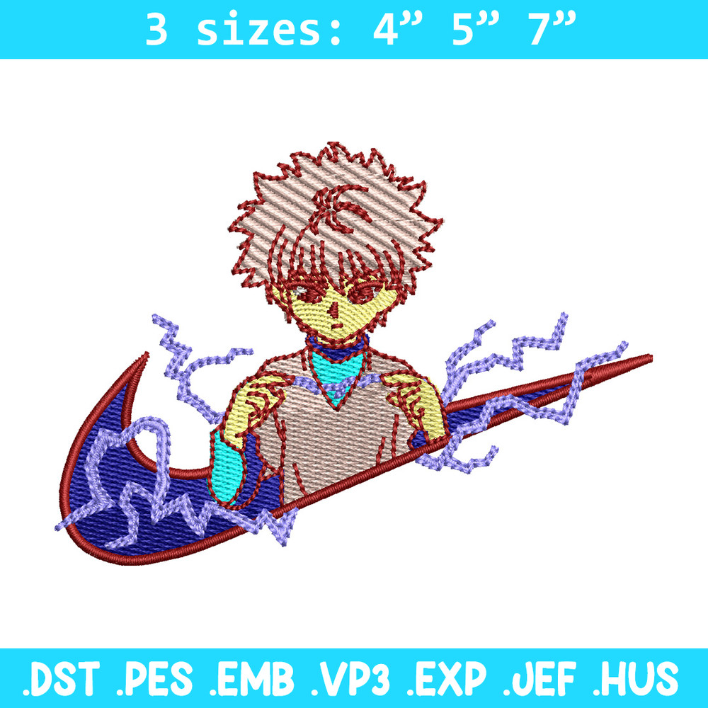 Nike x killua embroidery design, Hxh embroidery, Nike design, Embroidery shirt, Embroidery file, Digital download.jpg