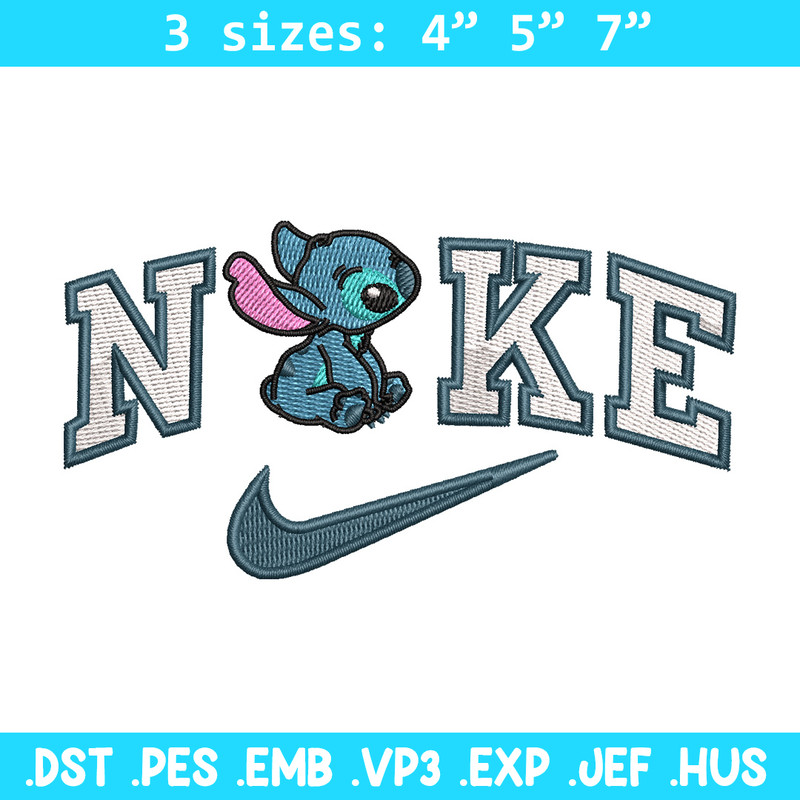 Nike x stitch cute embroidery design, Stitch embroidery,Nike design, Embroidery shirt, Embroidery file, Digital download.jpg
