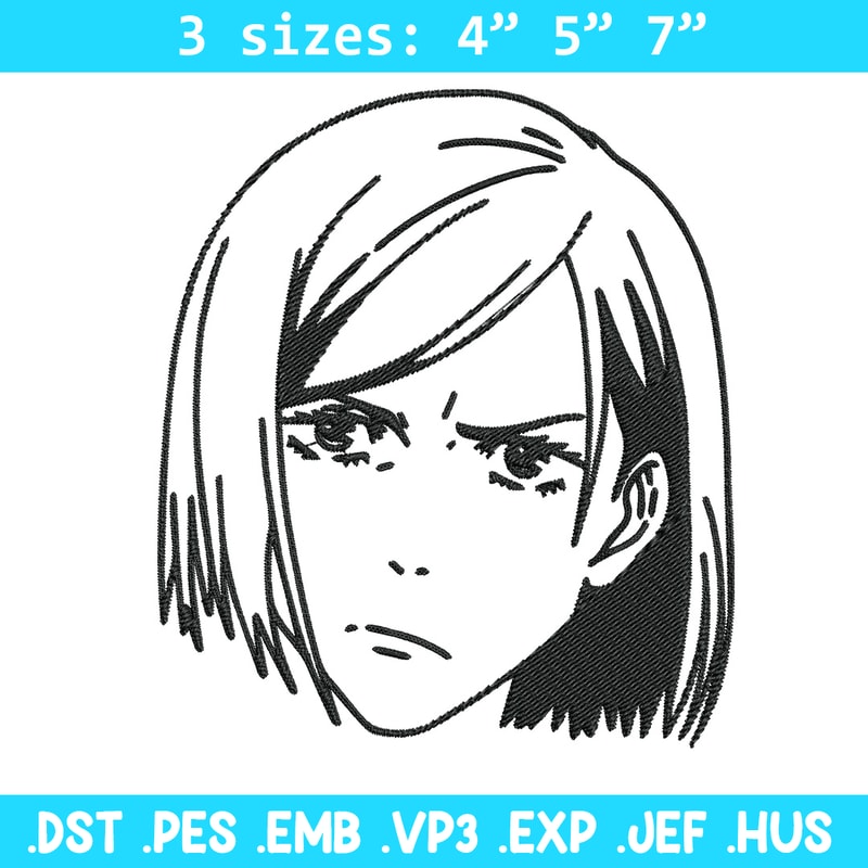Nobara face Embroidery Design, Jujutsu Embroidery, Embroidery File, Anime Embroidery, Anime shirt, Digital download.jpg