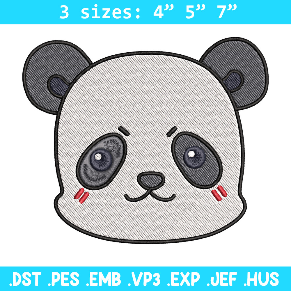Panda face Embroidery Design, Jujutsu Embroidery, Embroidery File, Anime Embroidery, Anime shirt, Digital download.jpg