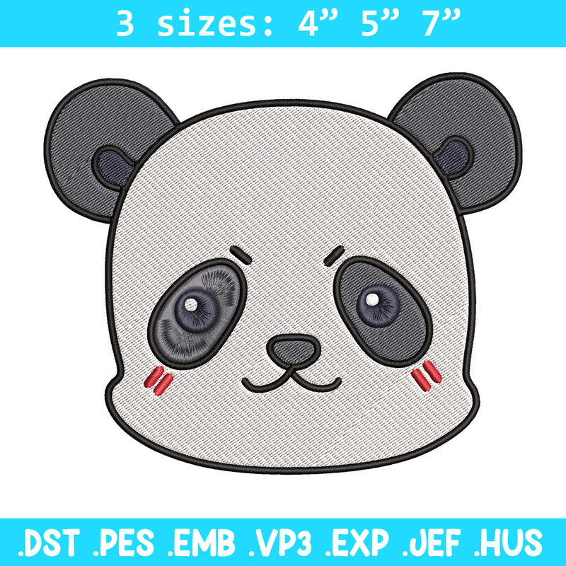 Panda face Embroidery Design, Jujutsu Embroidery, Embroidery File, Anime Embroidery, Anime shirt, Digital download.jpg
