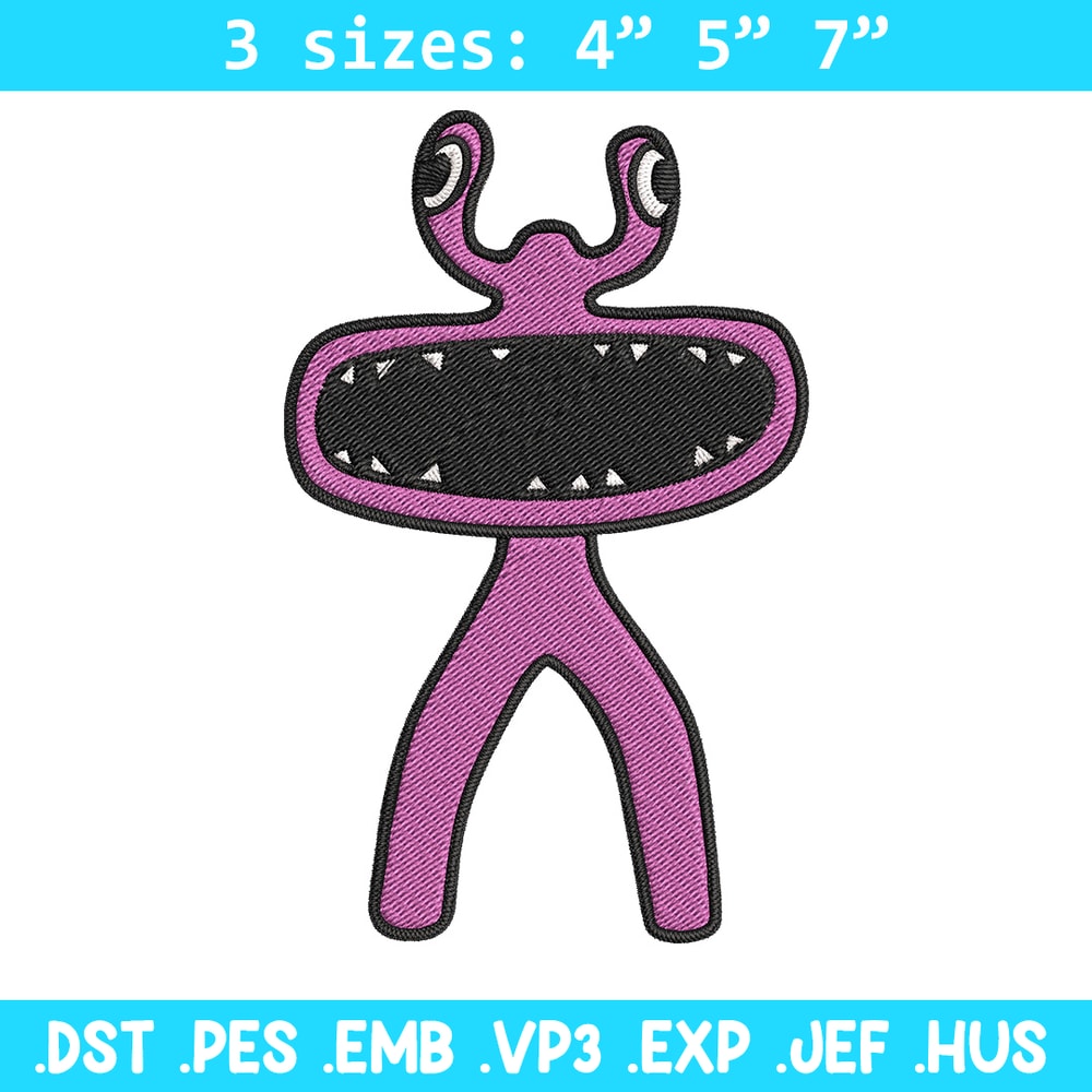 Pink Rainbow Embroidery Design, Rainbow Friends Embroidery, Embroidery File, Anime Embroidery, Digital download..jpg