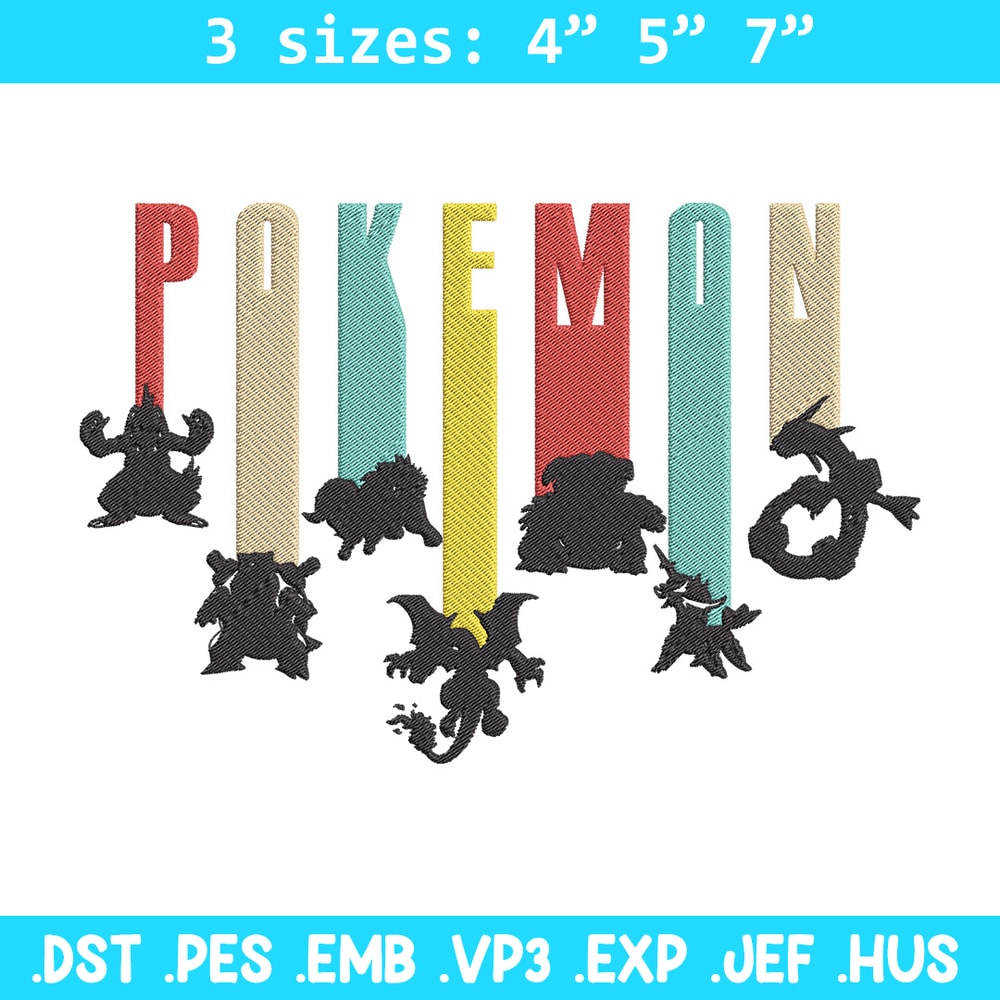 Pokemon poster Embroidery Design, Pokemon Embroidery, Embroidery File, Anime Embroidery, Anime shirt, Digital download.jpg