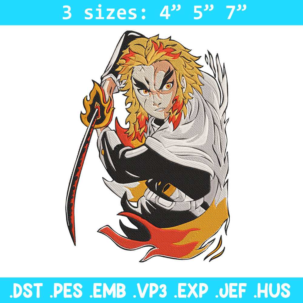 Rengoku poster Embroidery Design, Demon slayer Embroidery, Embroidery File,Anime Embroidery,Anime shirt,Digital download.jpg