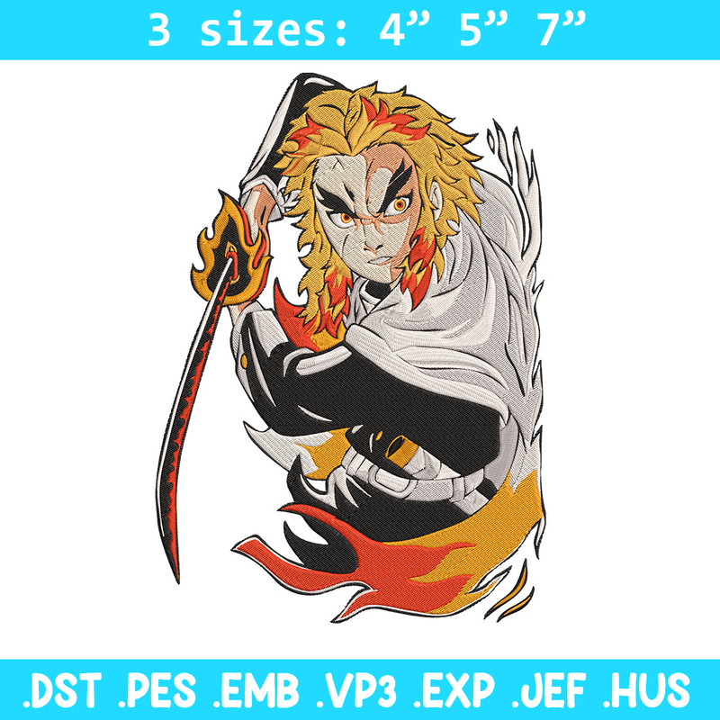 Rengoku poster Embroidery Design, Demon slayer Embroidery, Embroidery File,Anime Embroidery,Anime shirt,Digital download.jpg
