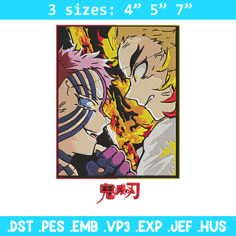 Rengoku x Akaza Embroidery Design, Demon slayer Embroidery, Embroidery File, Anime Embroidery, Digital download.jpg