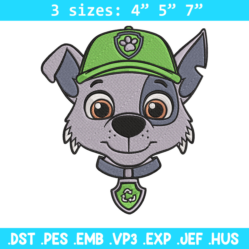 Rocky dog Embroidery Design, Paw patrol Embroidery, Embroidery File, Anime Embroidery, Anime shirt, Digital download..jpg