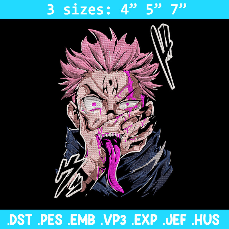 Ryomen Sukuna Embroidery Design, Jujutsu Embroidery, Embroidery File, Anime Embroidery,Anime shirt,Digital download.jpg