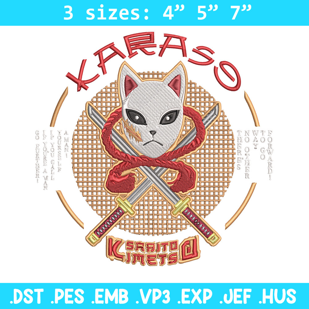 Sabito mask Embroidery Design, Demon slayer Embroidery, Embroidery File, Anime Embroidery, Anime shirt, Digital download.jpg