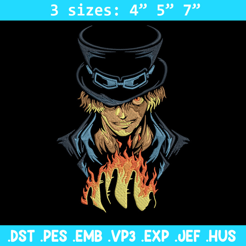 Sabo poster Embroidery Design,One piece Embroidery, Embroidery File, Anime Embroidery, Anime shirt, Digital download.jpg