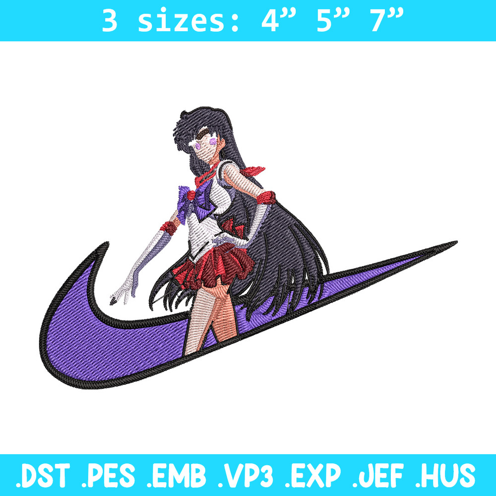 Sailor Mars Embroidery Design, Sailor Moon Embroidery, Embroidery File, Nike Embroidery, Anime shirt, Digital download.jpg