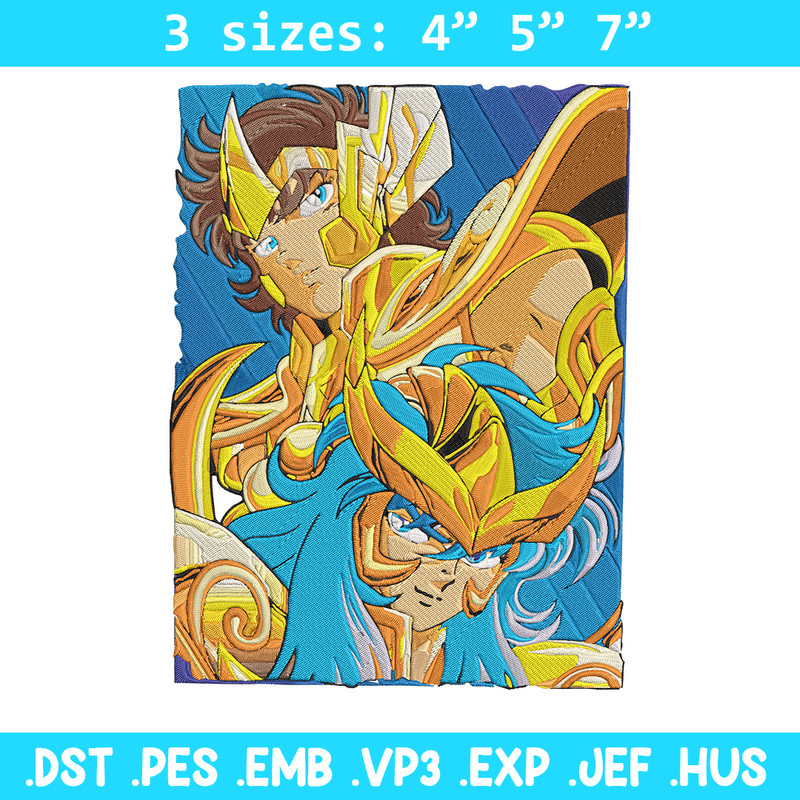 Saint Seiya Embroidery Design, Saint Seiya Embroidery, Embroidery File, Anime Embroidery, Anime shirt, Digital download.jpg