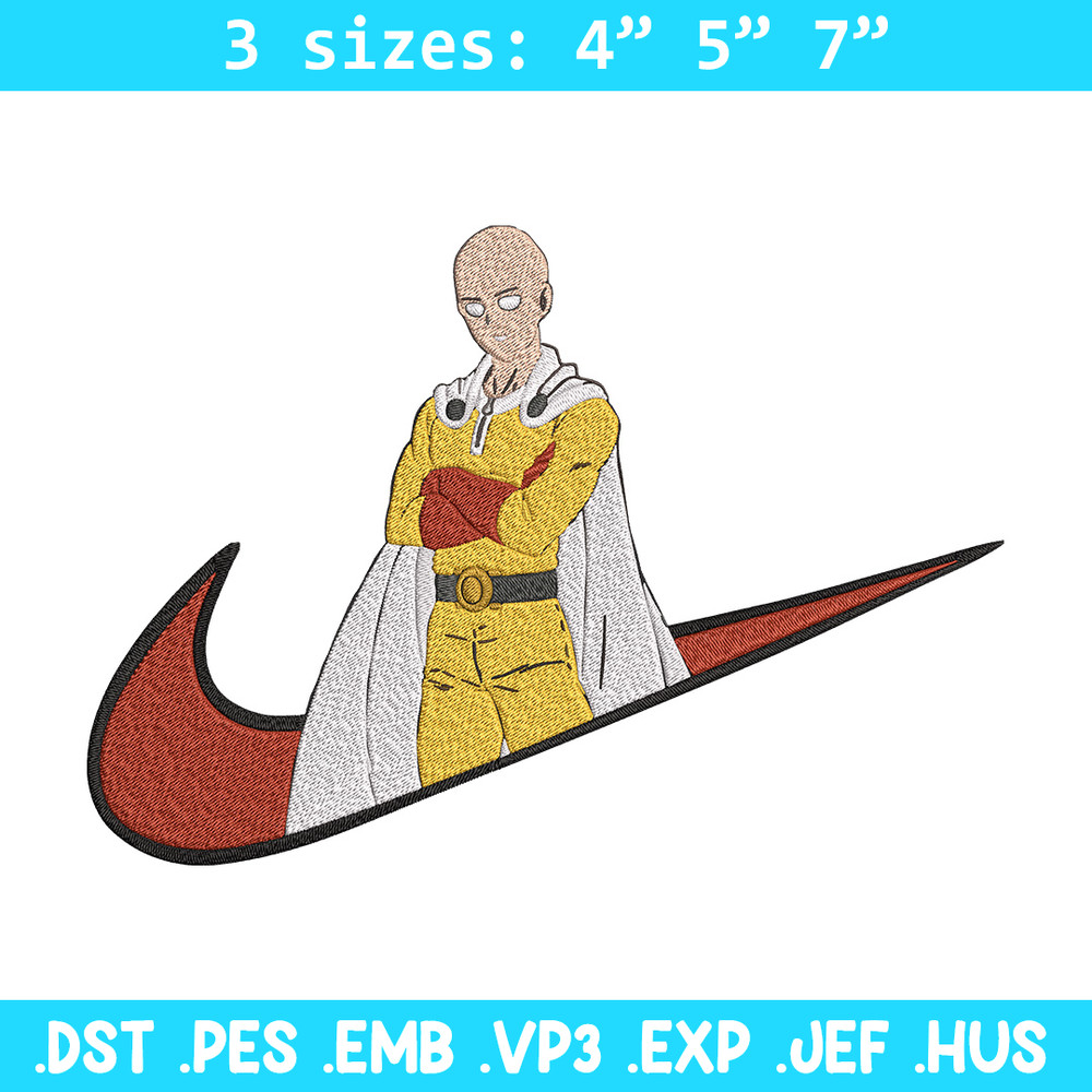 Saitama nike Embroidery Design, One punch man Embroidery, Embroidery File,Nike Embroidery, Anime shirt, Digital download.jpg
