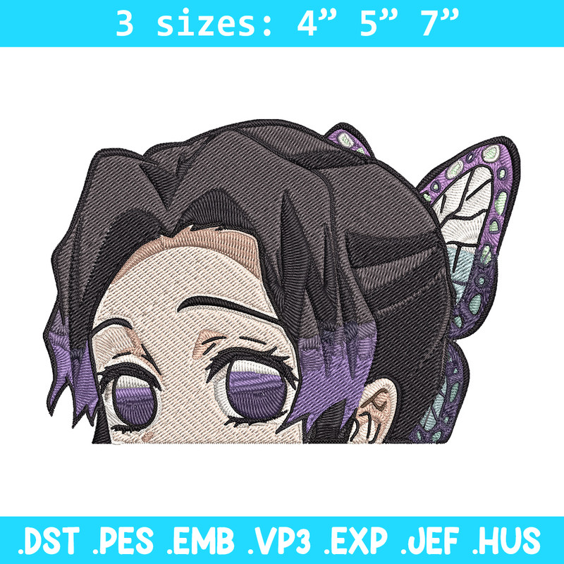 Shinobu Peeker Embroidery Design, Demon slayer Embroidery, Embroidery File, Anime Embroidery, Digital download.jpg