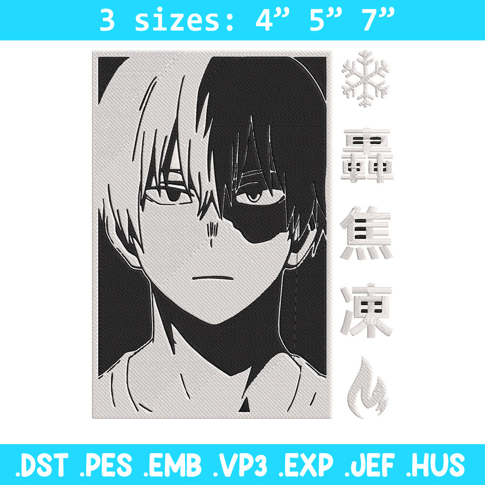 Shouto poster Embroidery Design, Mha Embroidery, Embroidery File, Anime Embroidery, Anime shirt, Digital download.jpg