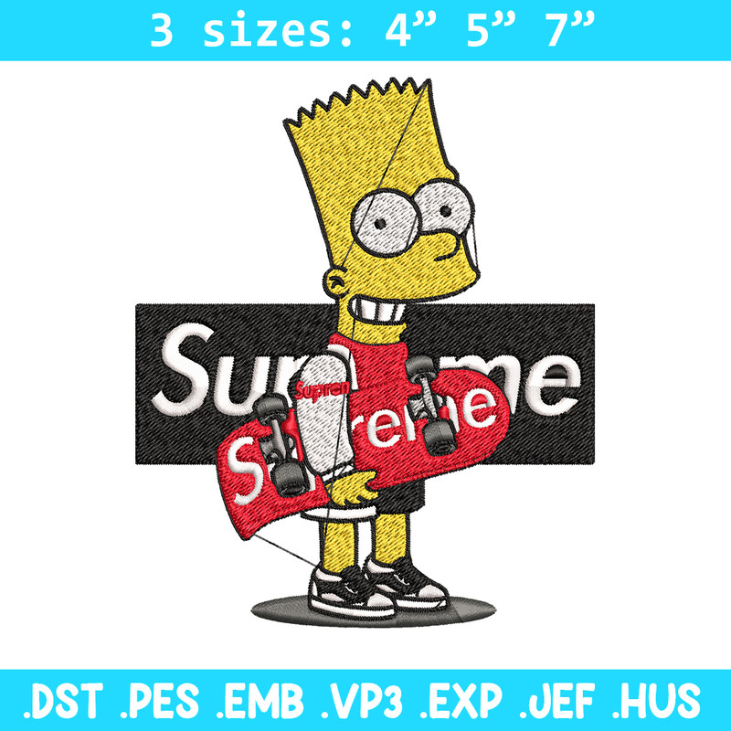 Simpson Supreme Embroidery design, Simpson Embroidery, cartoon design, Embroidery File, logo shirt, Digital download..jpg